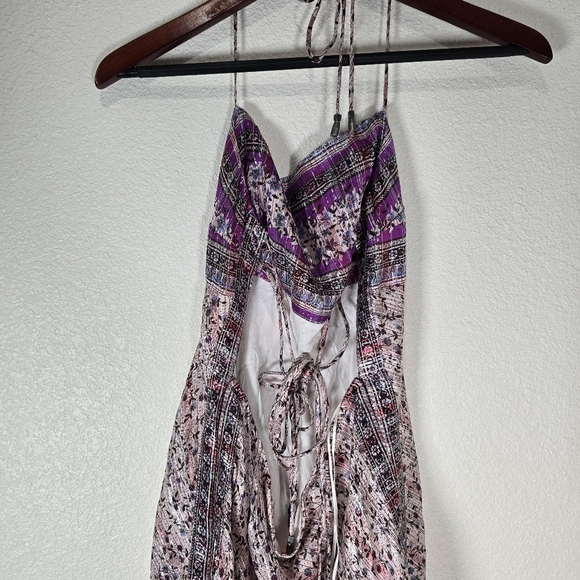 Free People Gia Nina Silk Midi Party Dress Size Large $350 Open Low Back - Picture 9 of 12